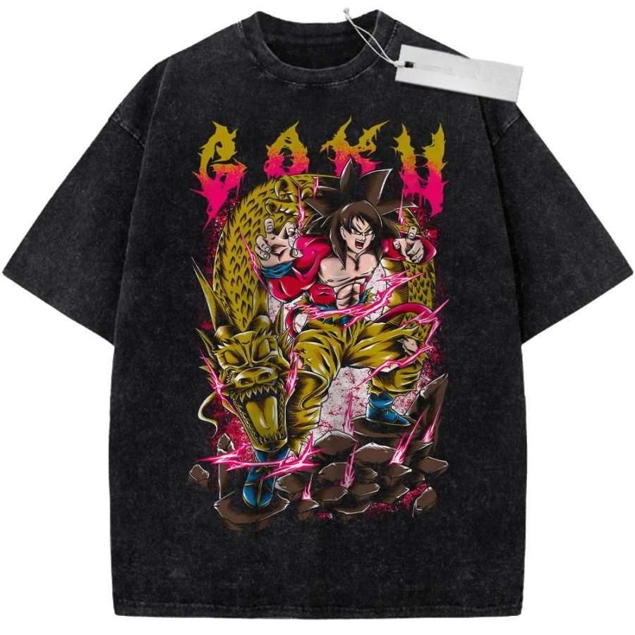 T-shirt Vintage Unisex Nero Lavato One Piece Cappello Ace Fiamma Teschio Tessuto di Alta Qualità per Casa Tempo Libero Viaggio Shopping