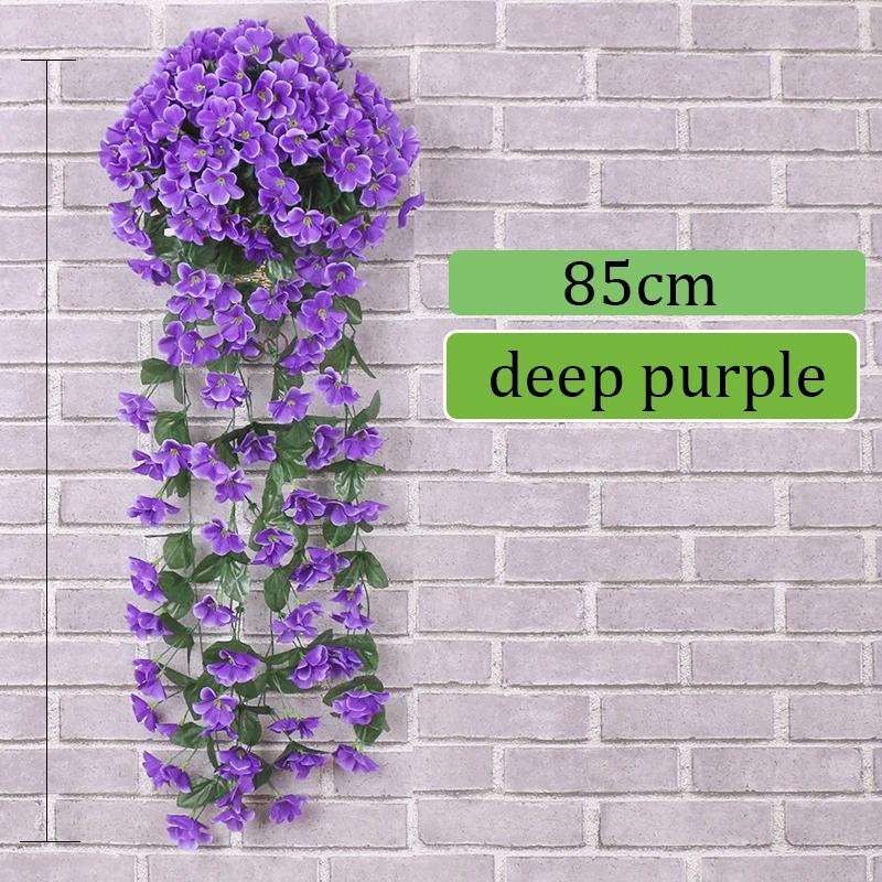 Hanging Artificial Silk Morning Glory Imitation Flower Vine Wedding Garden Decor Fake Plant Vibrantly Color Flower Wall Decor