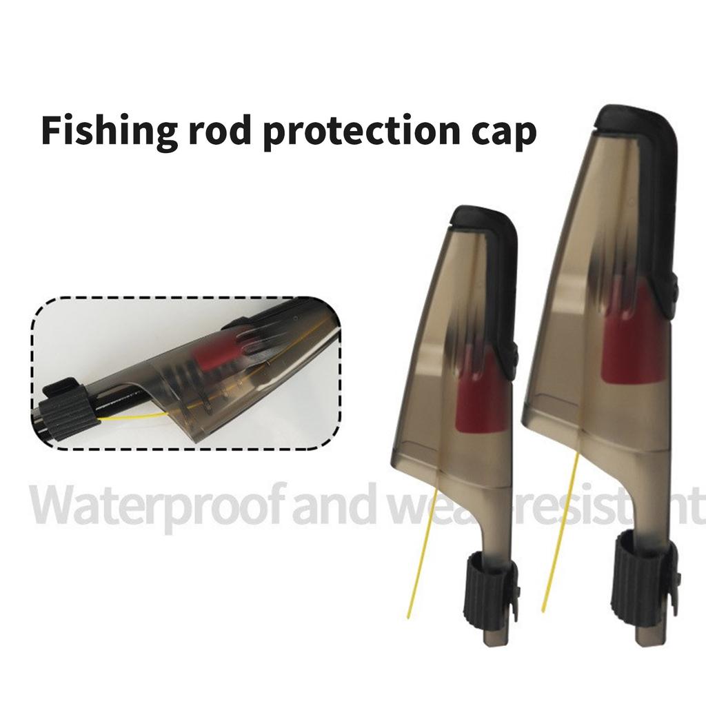 Fishing Pole Guide Protection Cover Fishing Rod Tip Cap with Fixing Belt Rod Top Hat Protector Fishing Rod Accessories