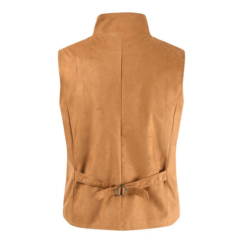 2025 Spring And Autumn New Men'S Solid Color Vest Double Breasted Slim Fashion Men'S Business Vest
