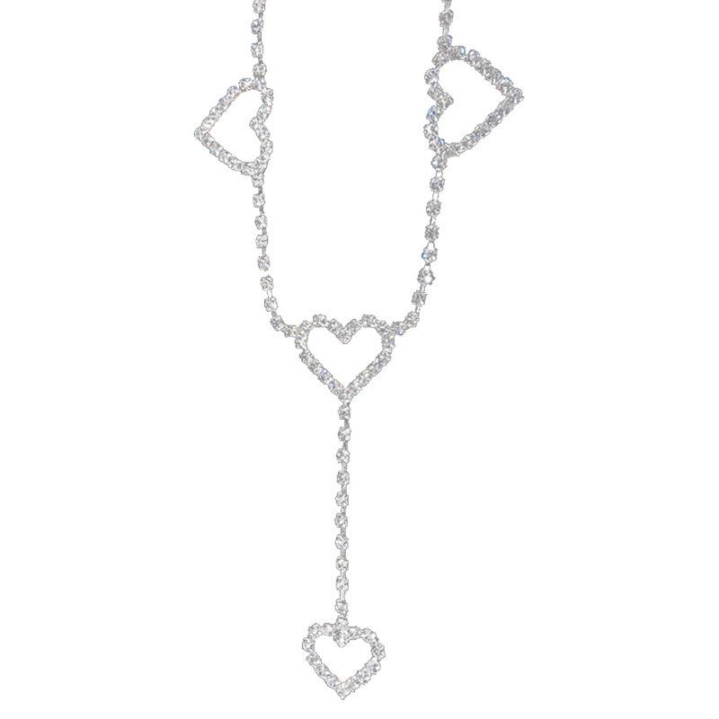 Mei Mary Europäische und amerikanische Strass-Herz-Taillenkette - Sexy Strand-Bikini-Gürtel - Damen-Körperkette