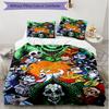 3pcs Duvet Cover Set (1*Duvet Cover + 2*Pillowcase, Without Core), The Nightmare Before Christmas Print Soft All‑Season Bedding Set, Home Bedroom Deco