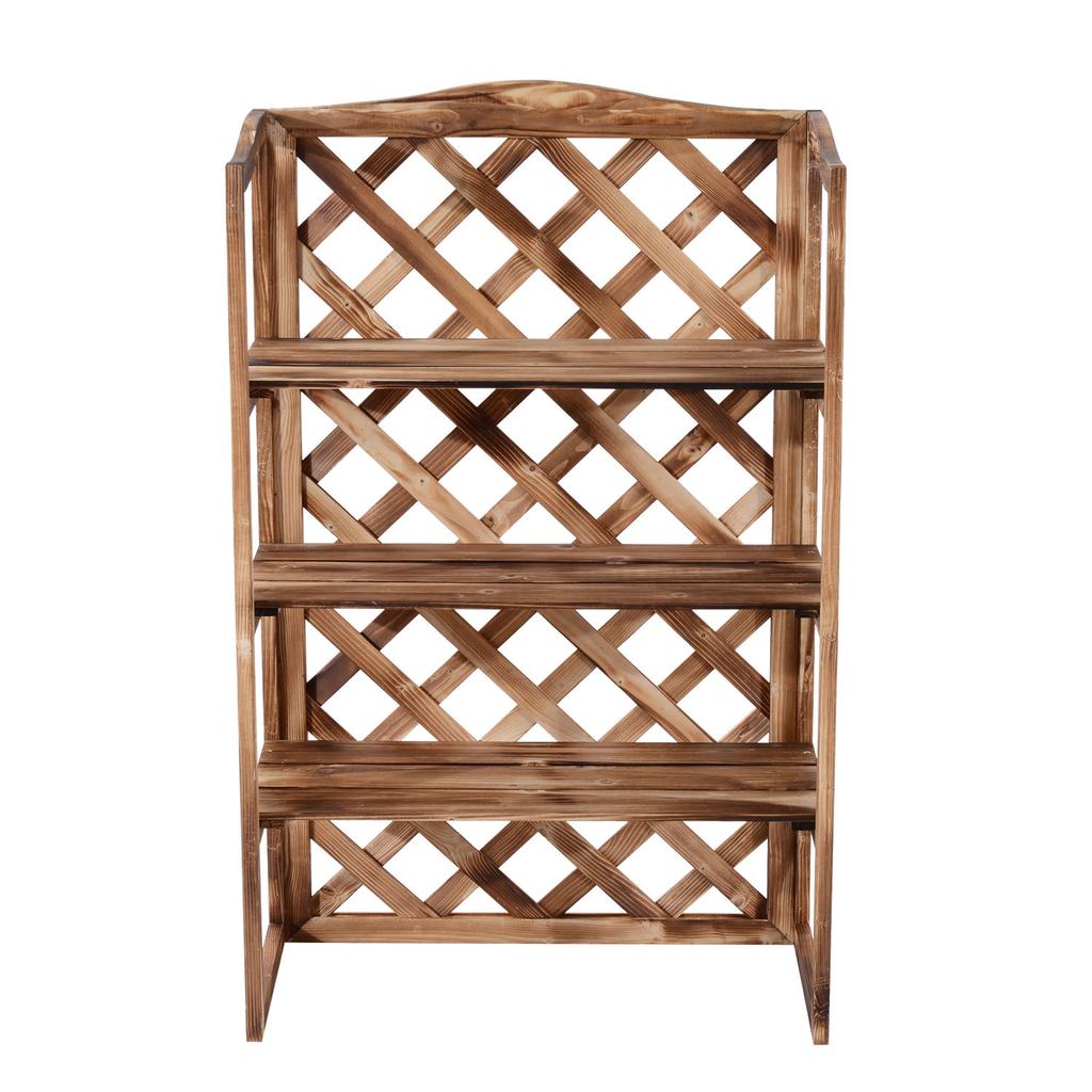 3-Tier Wooden Plant Stand Shelf, Flower Pot Holder Display Rack for Outdoor Indoor, 75 X 38 X 120cm