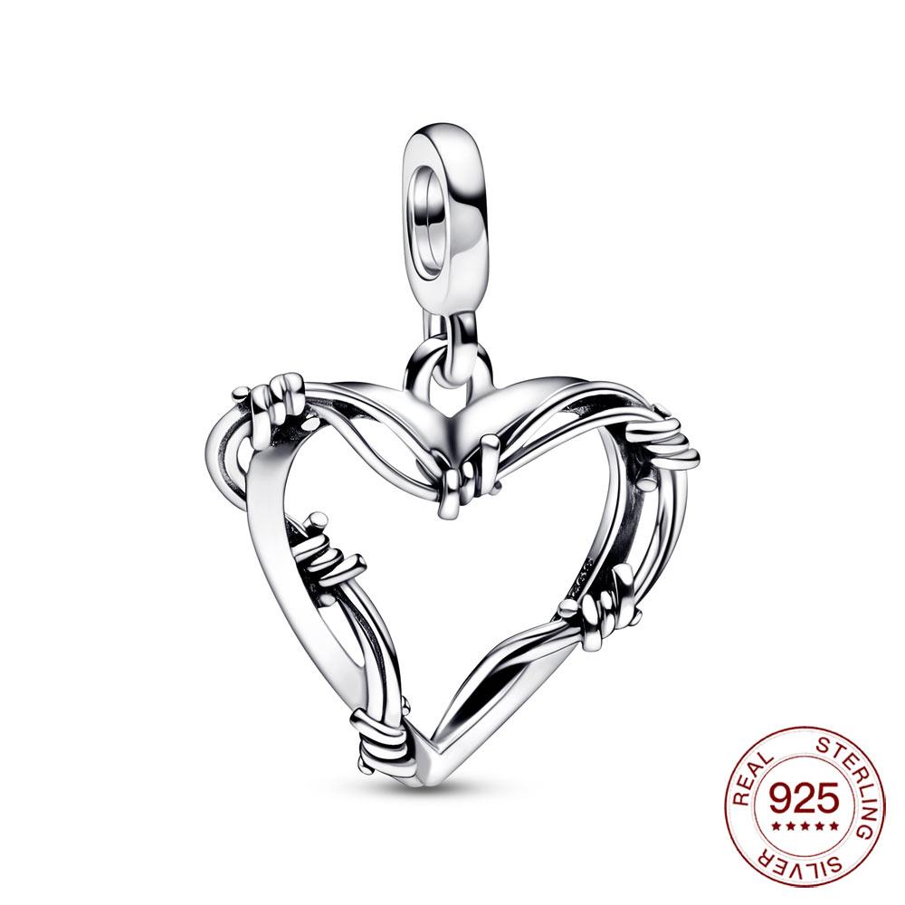 Novo Real S925 Prata Esterlina Me Charm Unicórnio Estrela Hoop Bead Fit Original Me Pulseiras Mulheres Coração Jóias Para Presente