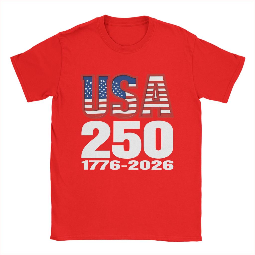 250 Years USA 17762026 T Shirt for Unisex 100 Cotton Novelty TShirts Crew Neck  Tee Shirt Short Sleeve Tops Birthday Present