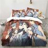 3D Print Cartoons Black Stone NANA Manga Bedding Set Printed With Pillowcase Duvet Cover Soft Queen King Size Bedclothes Home