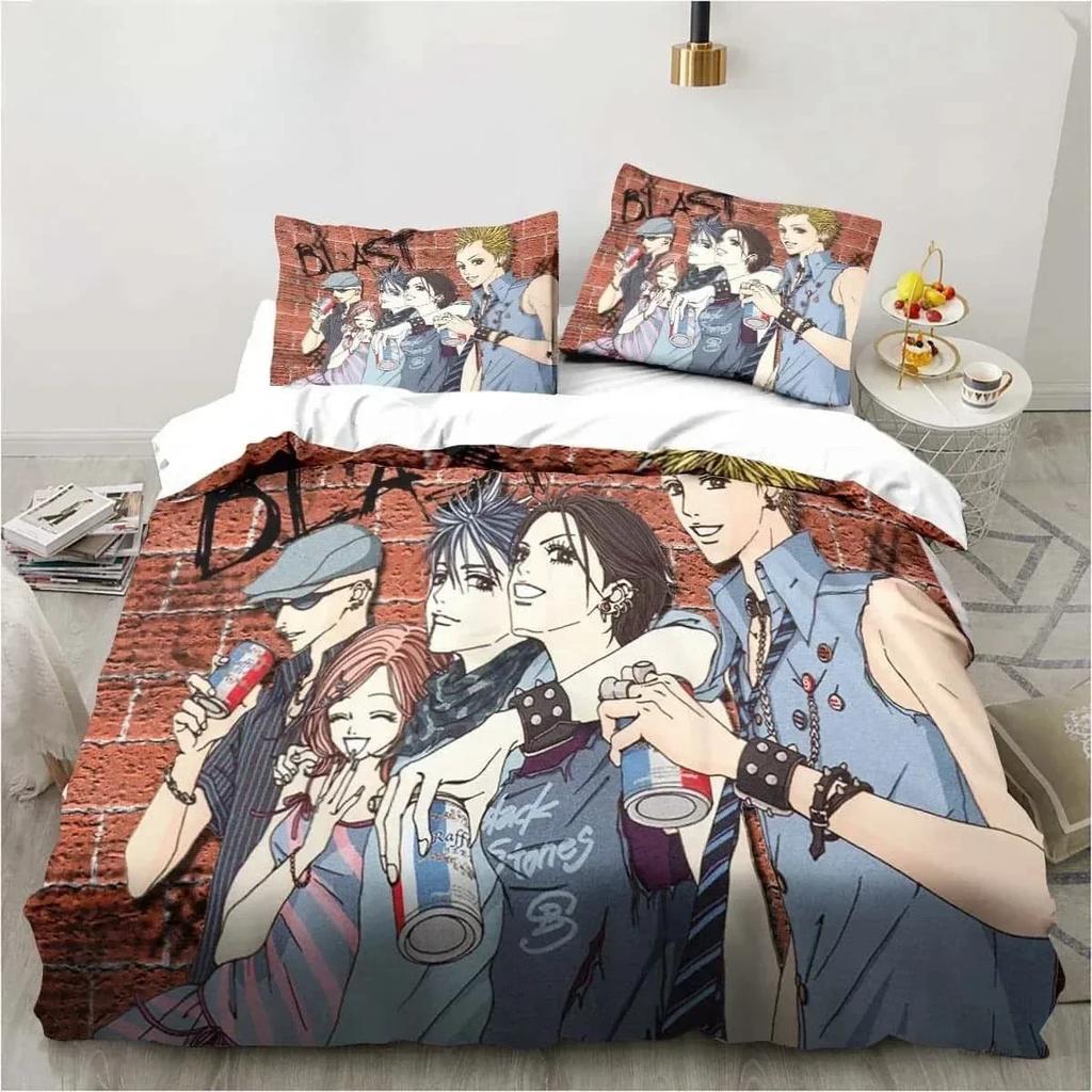 3D Print Cartoons Black Stone NANA Manga Bedding Set Printed With Pillowcase Duvet Cover Soft Queen King Size Bedclothes Home