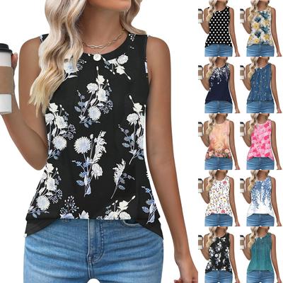 Womens Casual O Neck Loose  Sleeveless Top T-shirt  Summer Tank Tops For Women Tank Camisole Sleeveless Basic Tops