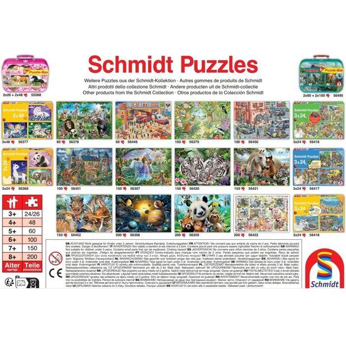 Puzzle Animaux - SCHMIDT - Trio de chevaux sauvages - 200 pièces - Violet - Enfant