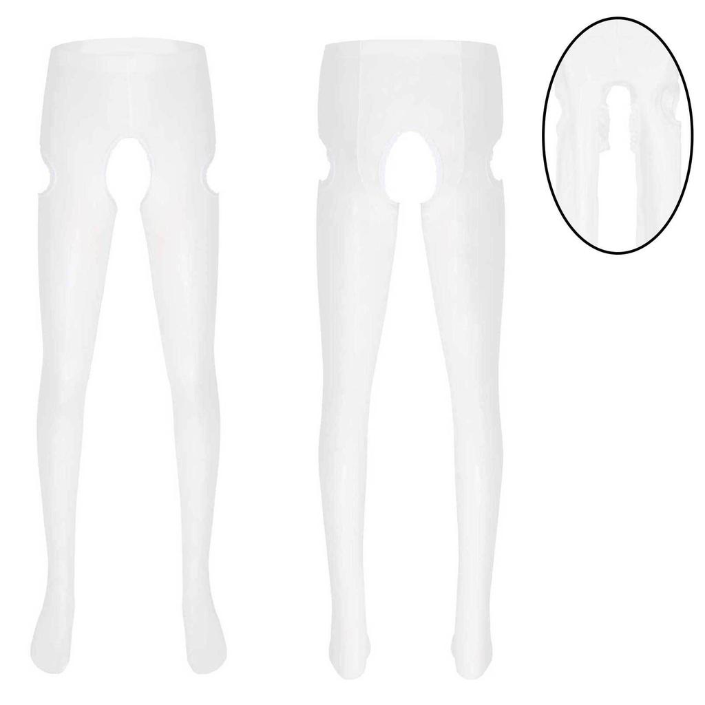 Pánské krajkové punčochové kalhoty s otevřeným rozkrokem dlouhé kalhoty legíny