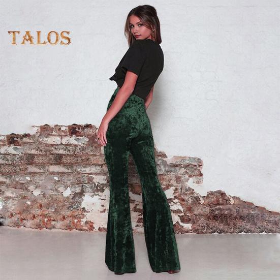 Spodnie damskie rozkloszowane, elastyczne, z wysokim stanem, w jednolitym kolorze, szerokie nogawki, uniesione biodra, aksamitne, spodnie robocze na wakacje, codzienne noszenie