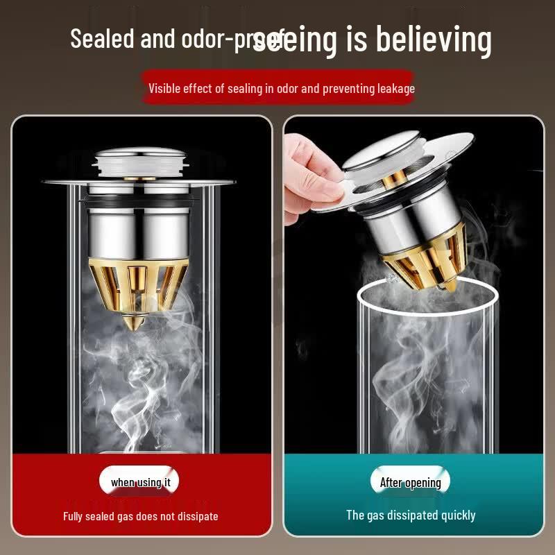 TLXT Universal Pop-Up Sink Drain Stopper with Anti-Odor Core