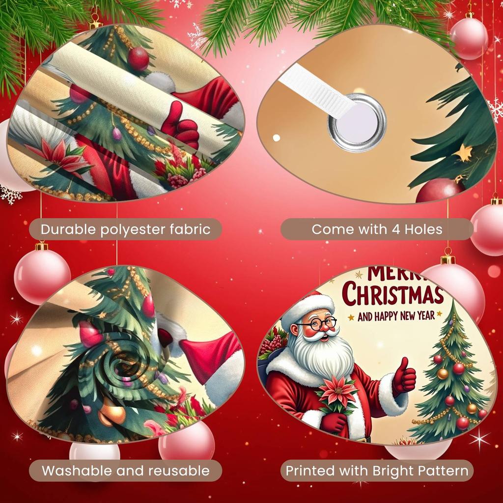 New Year Banner Christmas Tree Design Christmas Backdrop Xmas Display Santa Claus Theme Festive Display For Festive Event Home