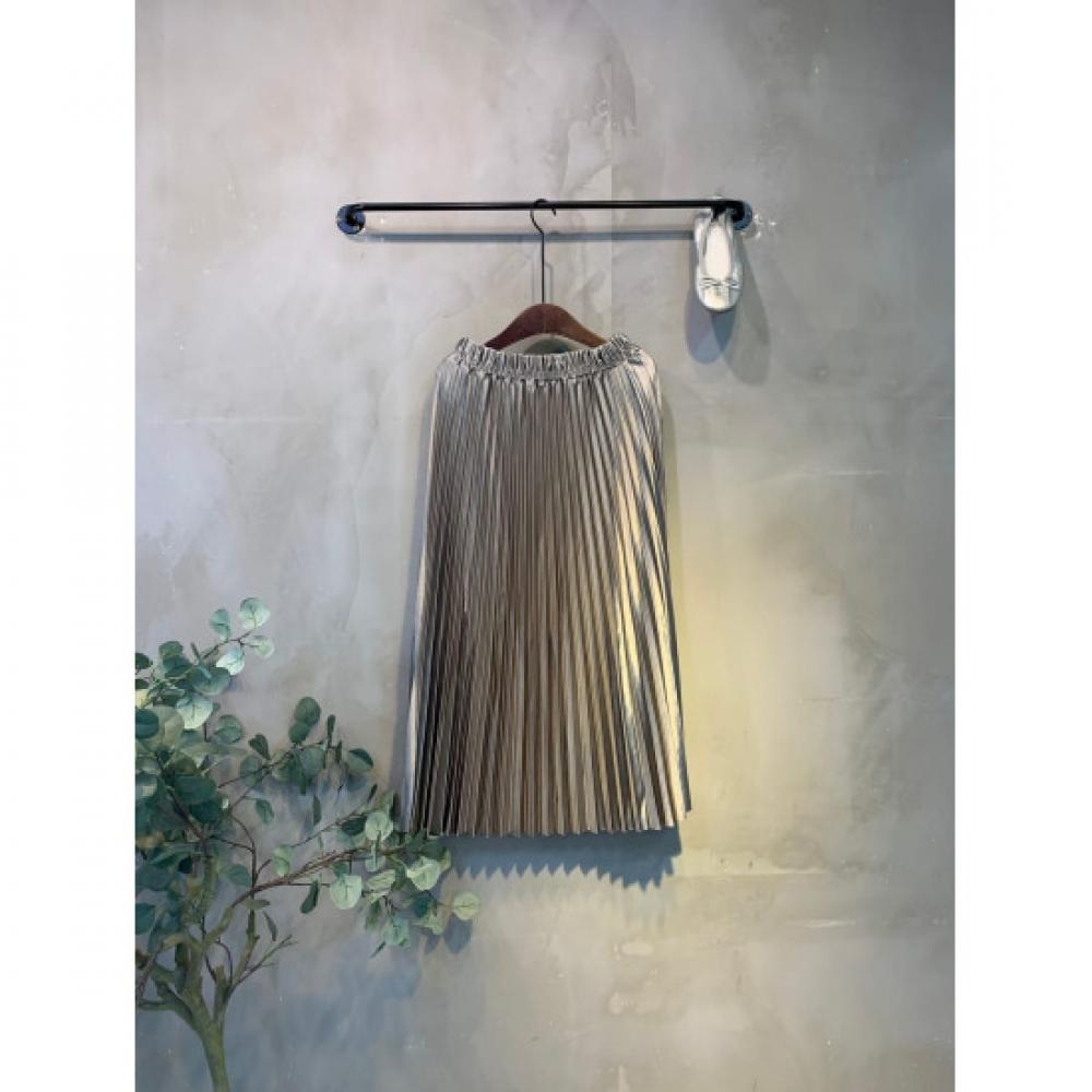C S In The Room Pleated bandIng Long Skirt 3Color C