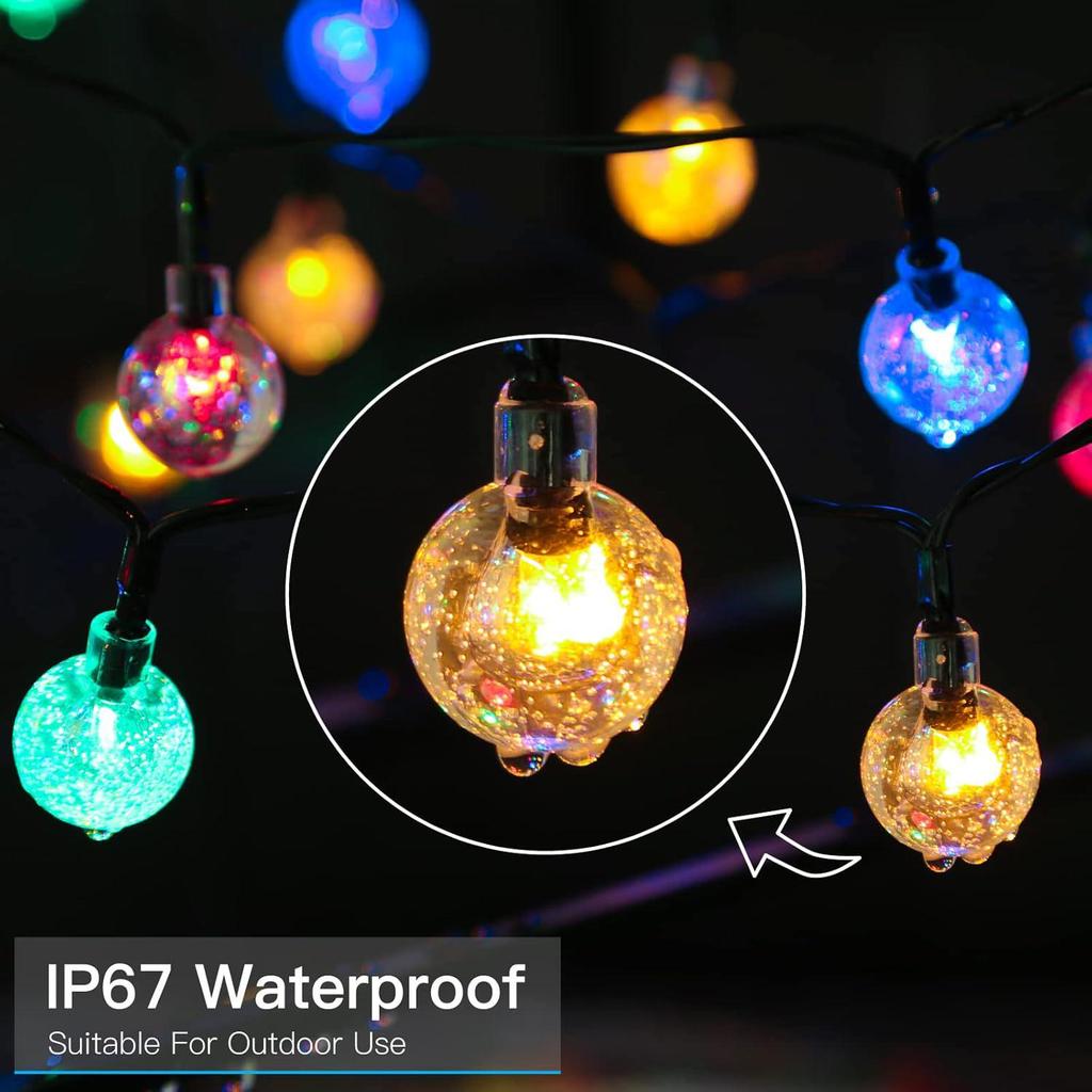 Waterproof Solar Bubble Ball LED String Lights for Outdoor Christmas & Camping Decor