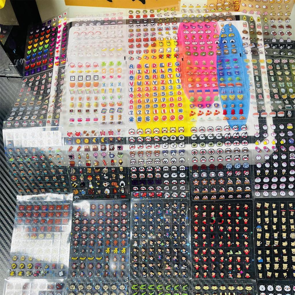 25Pcs 1750 Stickers MINI Cute emoji Cube Transparent Stickers PET DIY Scrapbooking Decor Sticker Phone Decal Journaling