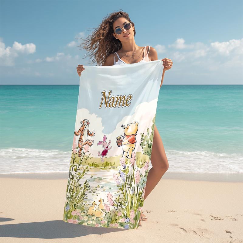 Personalized Dumbo Circus Adventure Beach Towel Microfiber Beach Towel Thin Absorbent for Beach Swimming Yoga Bath Sports. 0910365