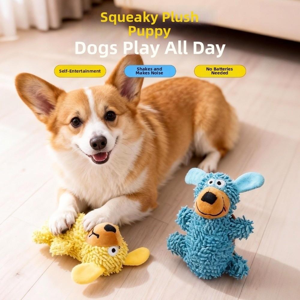 Bite-resistant Pet Shake Sound Toy Cartoon Cleaning Tooth Chew Toy  Indoor Outdoor Use