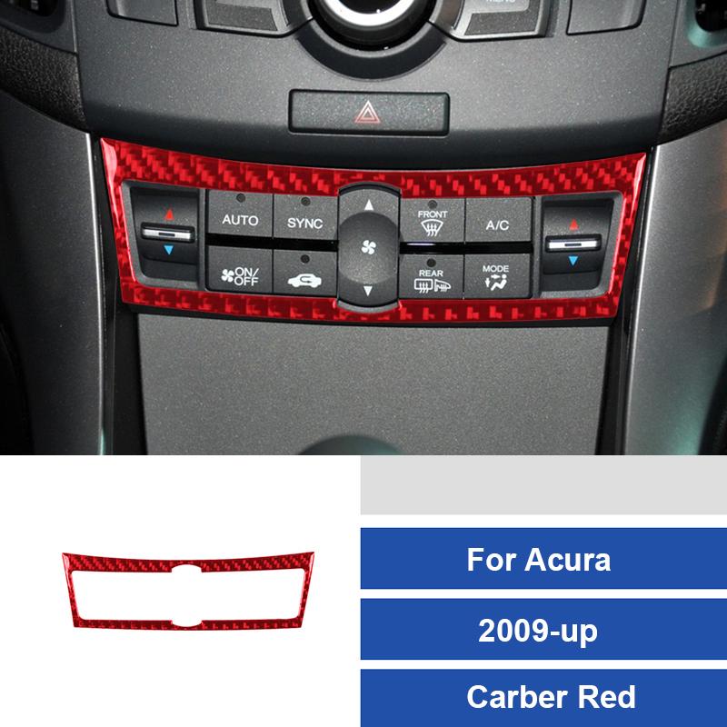 Central climate control panel cover real carbon fiber sticker, interior modification accessories For Acura TSX 2009 and up