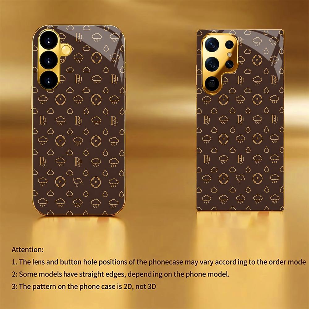 Stylish Brown Gold Cloud phone case glass s26 ultra case s25 ultra case for Samsung Galaxy S26 S25 S24 S23 S22 FE Ultra Plus