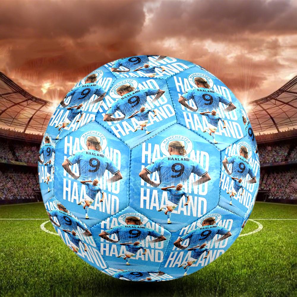 1 pz Haalands Momento Elettrico Design Elegante Taglia 5 Pallone da Calcio Professionale per Competizione Allenamento Pratica. 0701a4