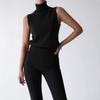 Fall New Women's Sleeveless Knit Tank Top, Simple High Neck Knit Vest Top for Women, European & American Style