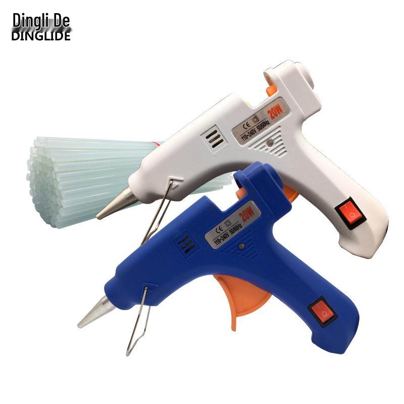 20W Portable Hot Melt Glue Gun for DIY Jewelry with 7mm Adhesive Sticks