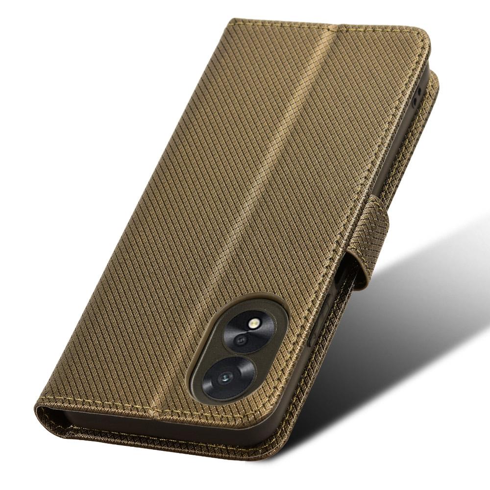 For Oppo A18 4G/A38 4G Leather Phone Case Stand Diamond Texture Protective Phone Cover