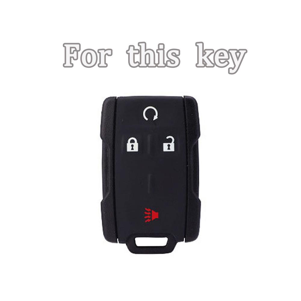 TPU Car Key Cover Case Fob for Chevrolet Suburban Silverado GMC Terrain Yukon Tahoe Sierra Smart Auto Accessories Key Ring