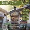 Bird Feeder for Outdoors Hanging, Wild Bird Feeders with Metal Mesh, Squirrel Proof Birdfeeder,4.3lb Retractable Seed Feeder,6 Perches for Bluebird,