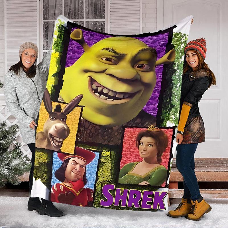 1pc Shrek3 Theme Blanket - Digital Print, Polyester, Cozy for All Seasons, Perfect for Outdoor, Camping, and Travel