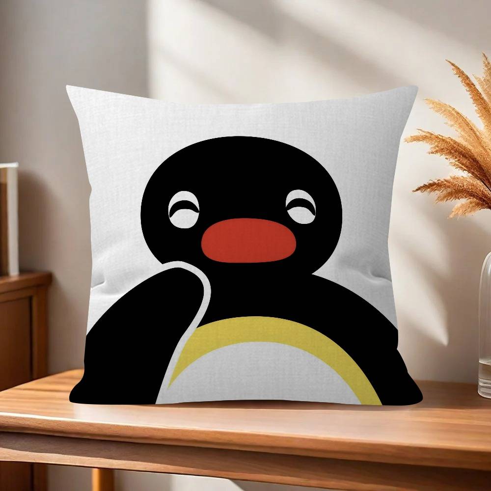 Pingu Cartoon Cute Pillow Gift Home Office Decoration Bedroom Sofa Car Cushion Cover case x