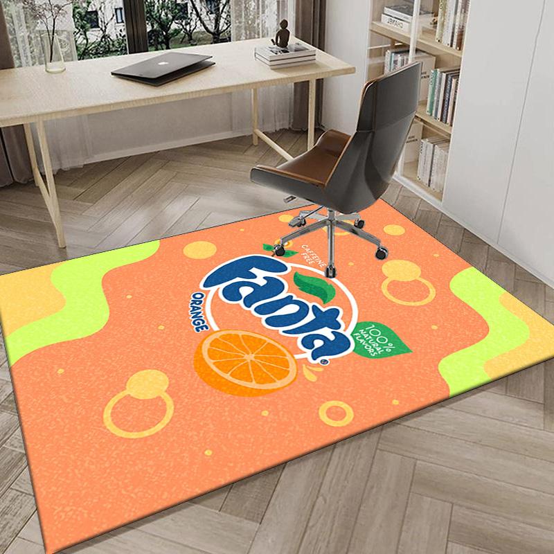 Fanta Orange Refreshment Area Rug Office rug, Chair Rug, Decor Carpet Livingroom bedroom Mat, Large Size Fan gifts Christmas gifts