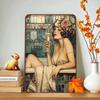 Vintage 1920s Lady In Bathtub Metal Wall Art, Reusable Tin Sign Decor, Fashionable Retro Bedroom for Elegant Home Decoration