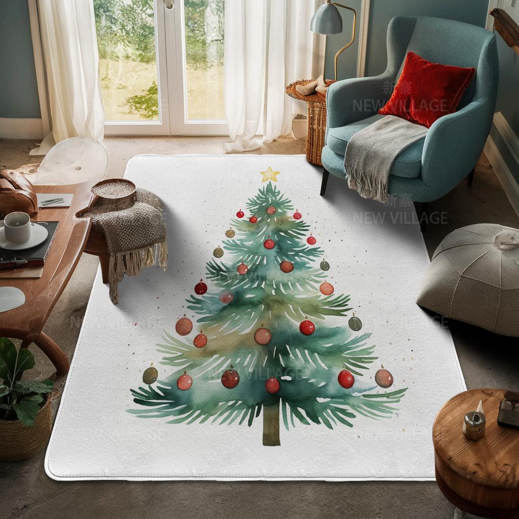 House Entrance Carpet Home Door Mat Living Room Bath Foot Bathroom Non-slip Water Absorption Rugs Bath Merry Christmas Winter
