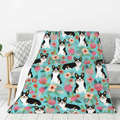 Corgi Dog Throw Blanket Lightweight Comfy Flannel UltraSoft Warm Blanket for Couch Bed Home Camping Travel Gifts X Inches