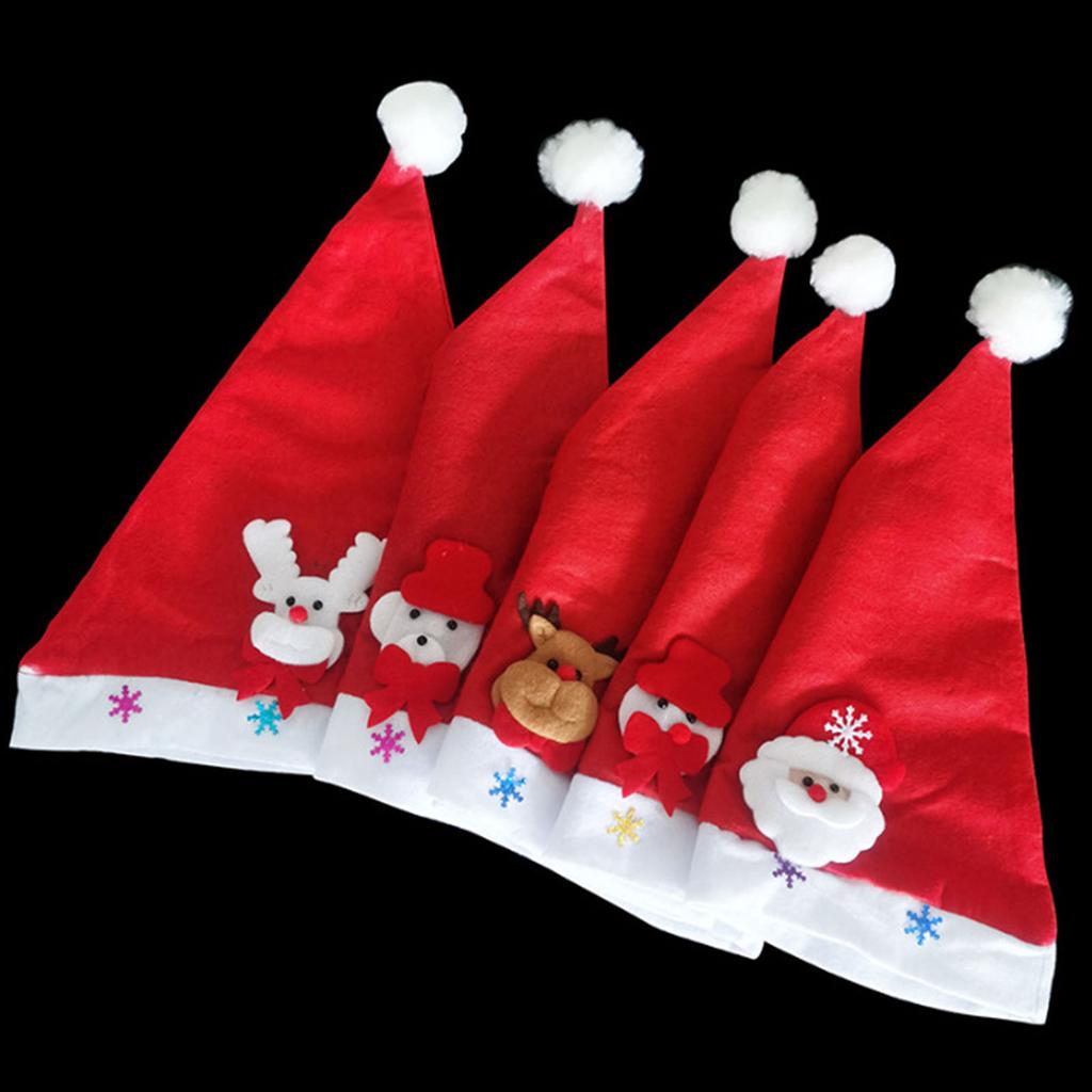Festive LED Light Up Cartoon Christmas Hat Soft Plush Fabric Flashing LED Lights Surprise Style Christmas Gift