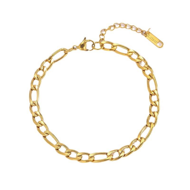 Damen Titanstahl Kleeblatt Armband - Leichter Luxus DIY Ketten Schmuck