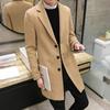 Herbst und Winter Herren Wollmantel Schlank Mittellang Windjacke Dicke Wolljacke Herrenbekleidung