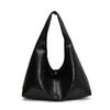 Solid Color Retro PU Tote Bag Tote Bag Underarm Packs Sweet Large Capacity Handbag  Office Worker