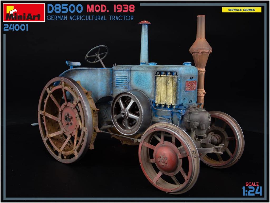 Miniart Scale German D8500 Agricultural Plastic MA24001 1/24 Traktor, 1983, Modell