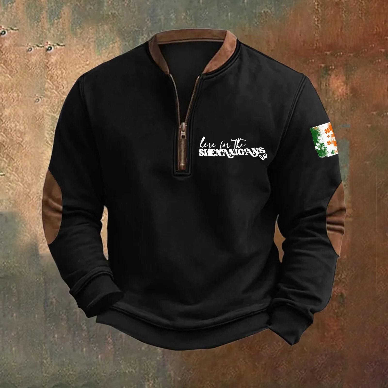 

Мужская мода повседневная с воротником-молнией и длинным рукавом, свободная, на Новый год. Толстовка с капюшоном с принтом Патрика XL белый