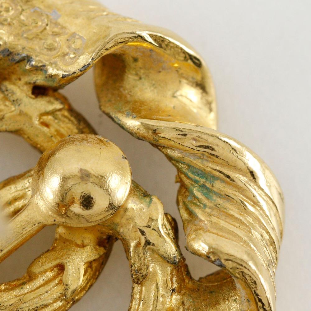 Chanel Round COCO Mark Earring Vintage Plated Gold 9.7g Women Used