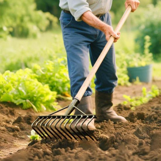 Steel Weeding Rake Detachable Gardening Hand for Soil Loosening Raking Heavy-Duty Weeding Rake Vegetable Field