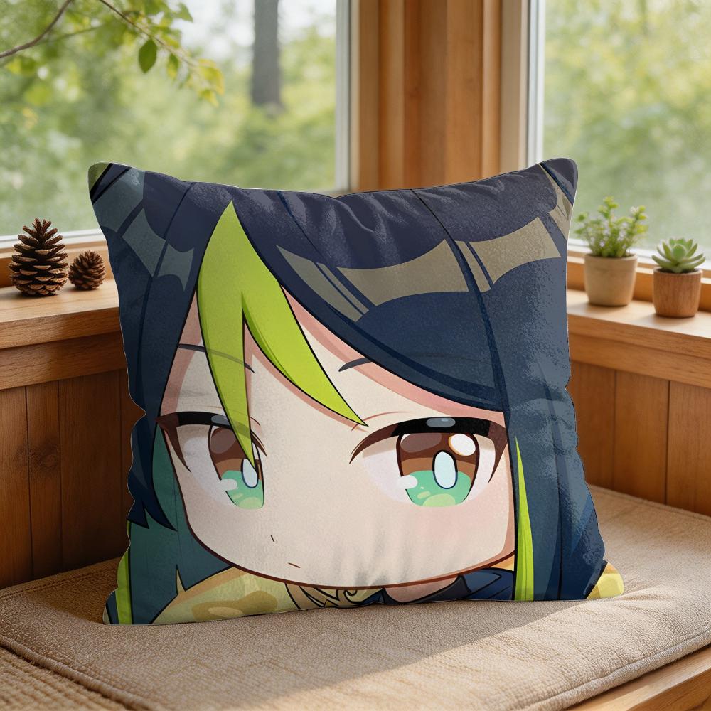 Tighnari Cute Genshin Impact Cushion Cover Square Short Plush Pillow Case Living Room Sofa Home Decor Funda X