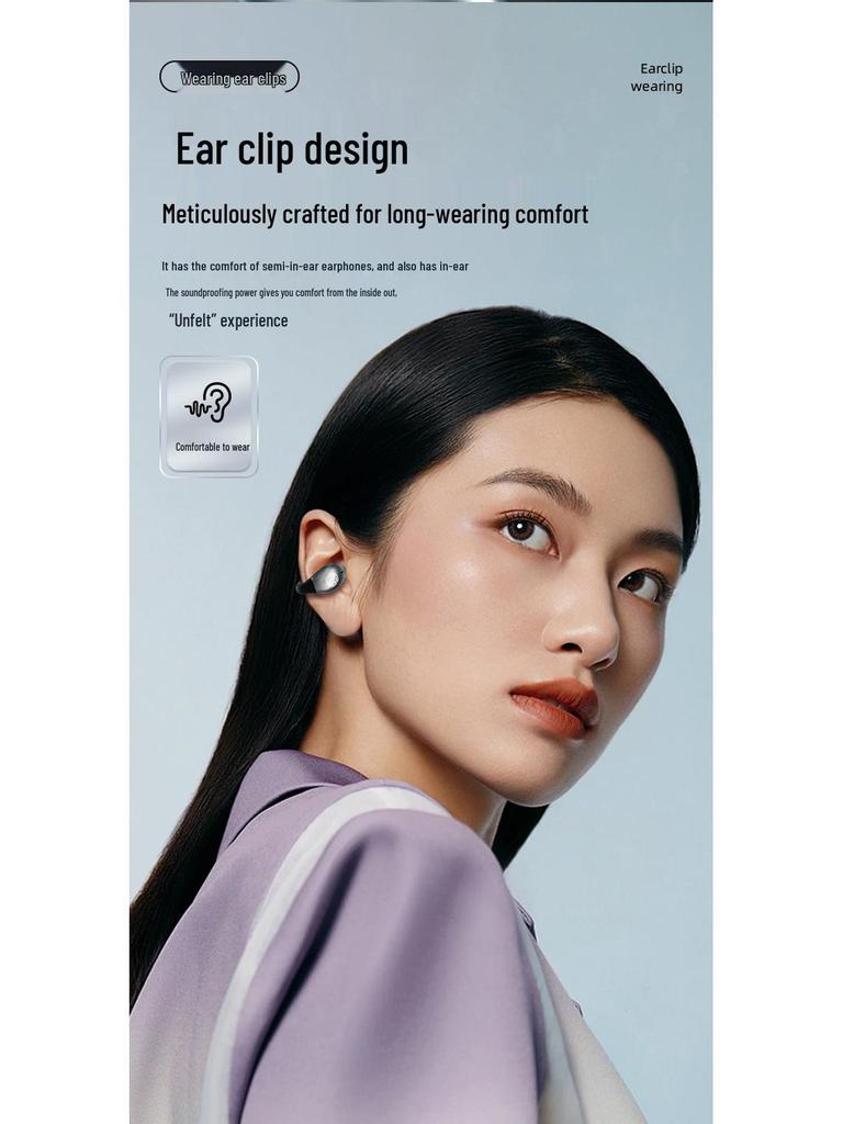 AS-01 Wireless Bluetooth Sport Ear Clip Headphones - Long Battery Life