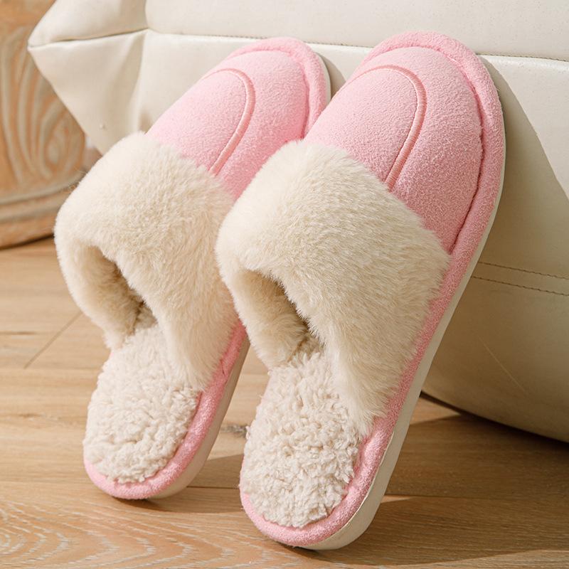 Winter Warme Fleece Hausschuhe für Herren und Damen Rutschfest Indoor Weiche Sohle Gemütliche Hausschuhe