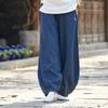 Plus Size Women Summer Cotton Linen Pants Loose Casual Straight-leg Retro Wide-leg Pants