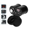 Motorcycle Dual USB MultiFunction Phone Charger with Voltmeter and Cigarette Lighter (Black)
