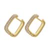 ZHUKOU Hoop Earrings Gold Color Silver Color Small Hoop Earrings Crystal Women Rainbow Earrings Fashion Jewelry VE144